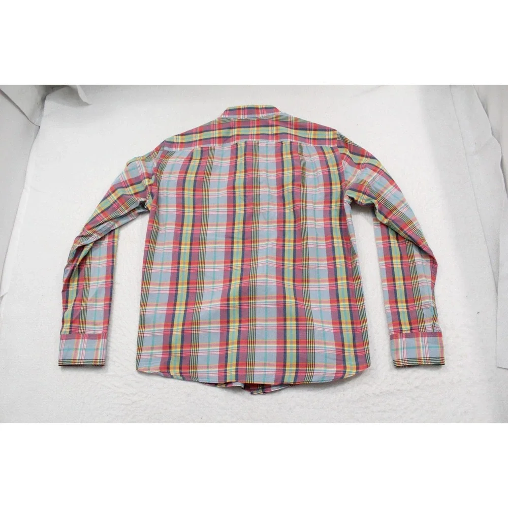 J.CREW Madras‎ Plaid Button Up Dress Shirt Long Sleeve Casual Mens Size Medium